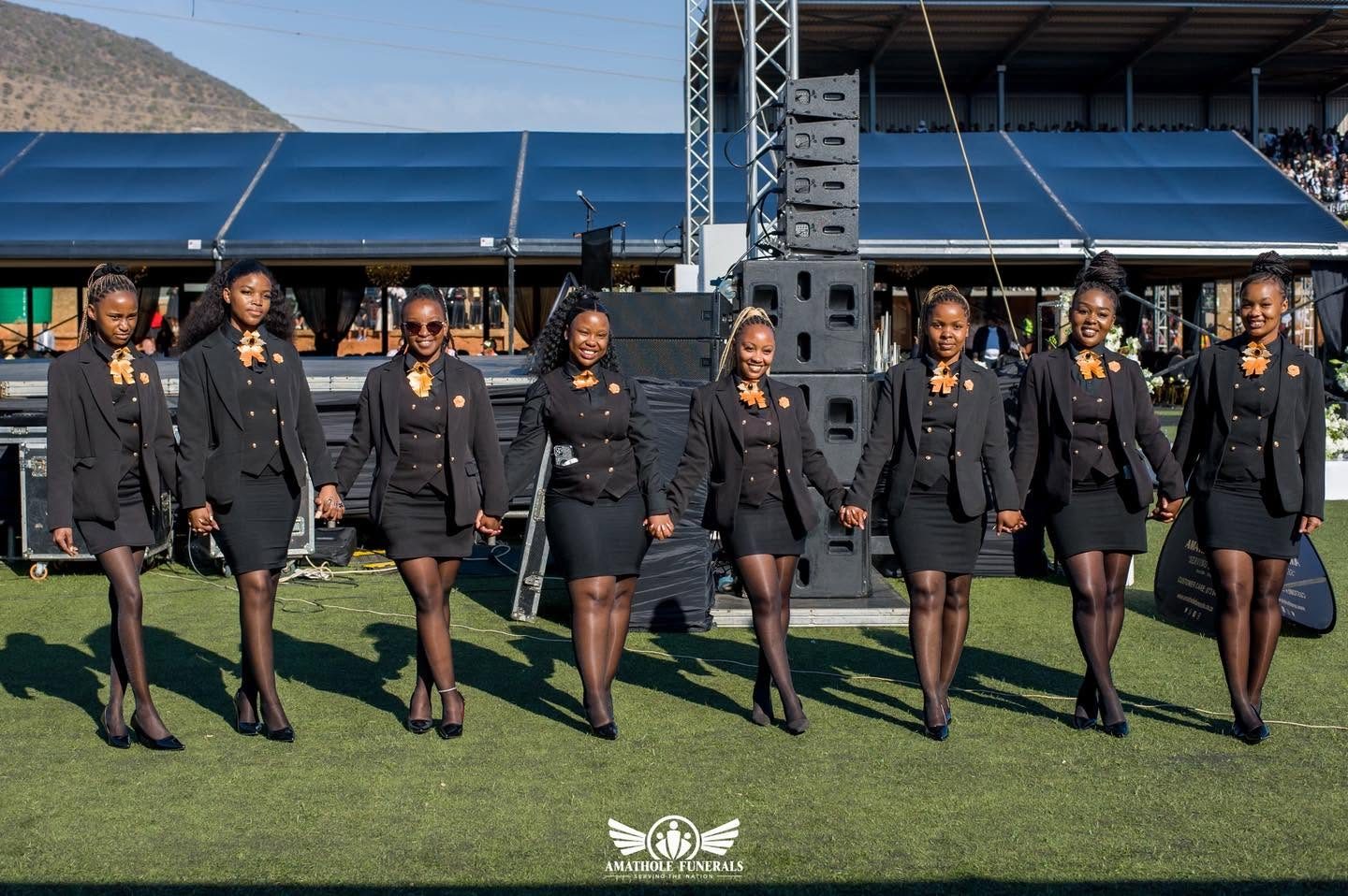 Amathole Funerals staff in uniform at a memorial service