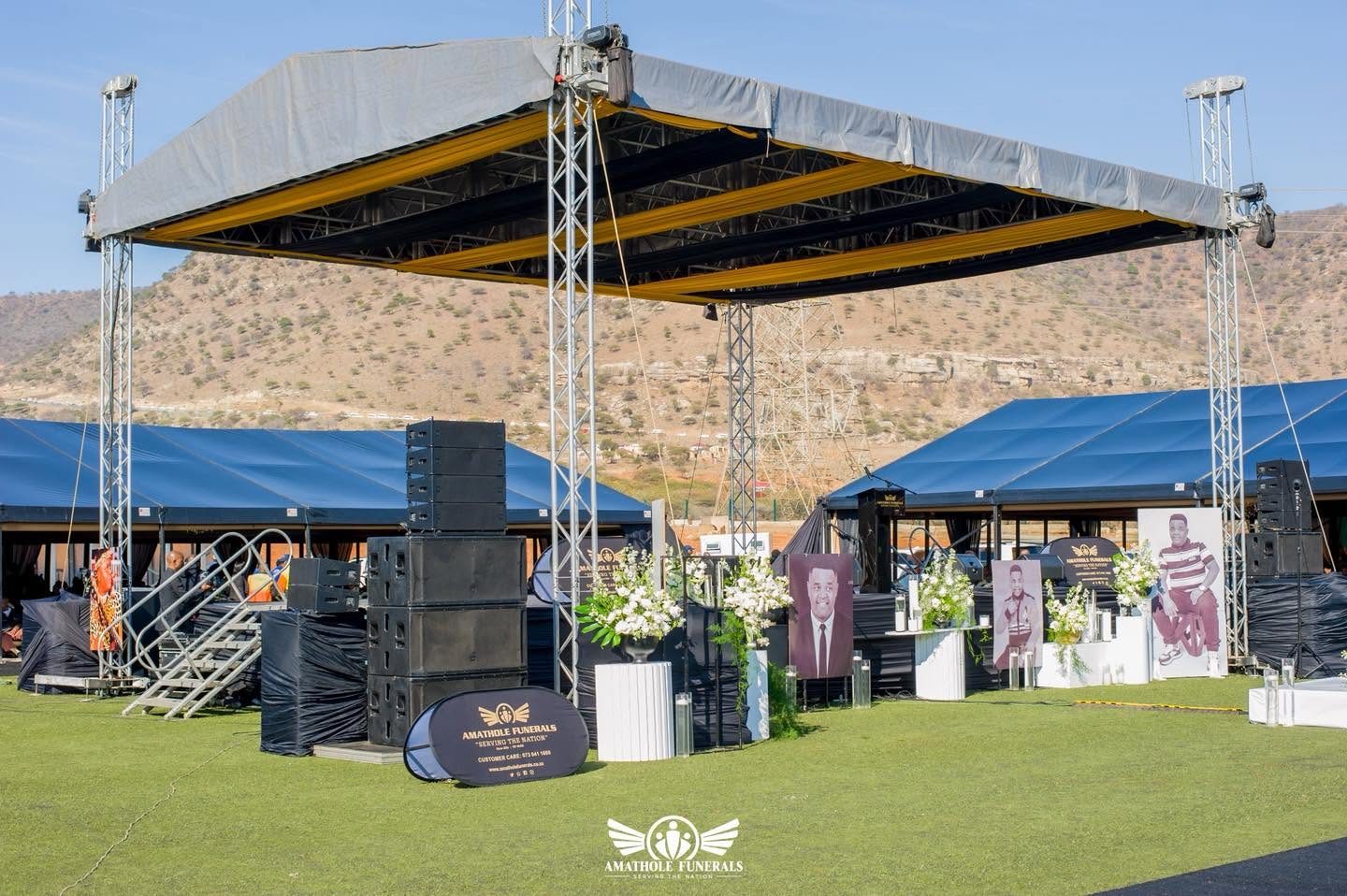 An Amathole Funerals marquee prepared for a memorial service